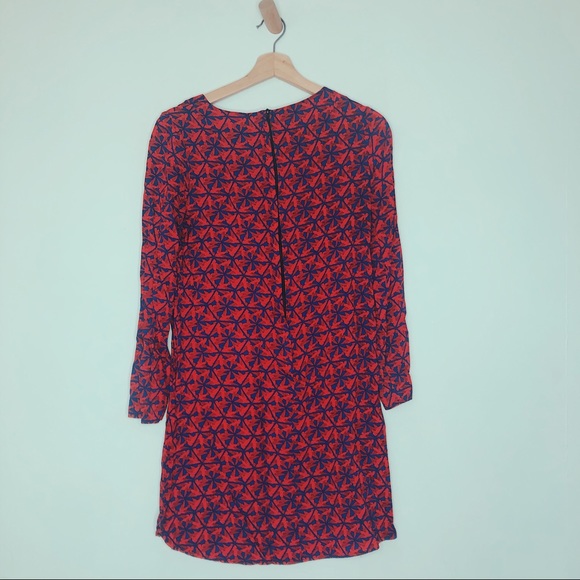 11 1 TYLHO Anthropologie red blue bird dress S EUC - Picture 3 of 4